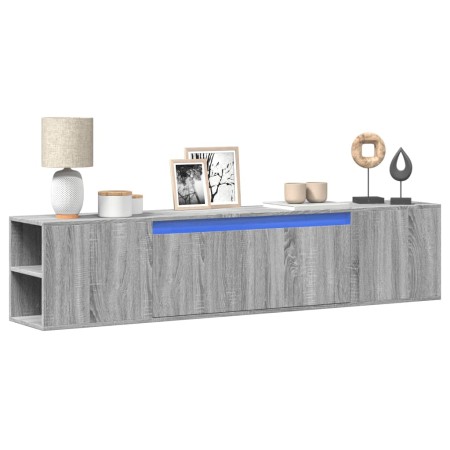 Mueble de TV de pared con luz LED gris Sonoma 180x31x39,5 cm de , Muebles TV - Ref: Foro24-3307959, Precio: 144,18 €, Descuen...