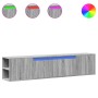 Mueble de TV de pared con luz LED gris Sonoma 180x31x39,5 cm de , Muebles TV - Ref: Foro24-3307959, Precio: 144,18 €, Descuen...