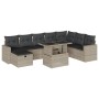 Set muebles jardín 9 pzas y cojines ratán sintético gris claro de , Conjuntos de jardín - Ref: Foro24-3274872, Precio: 643,83...