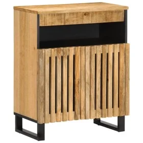 Aparador de madera maciza de mango rugosa 60x34x75 cm de , Taquillas y armarios de almacenamiento - Ref: Foro24-377559, Preci...