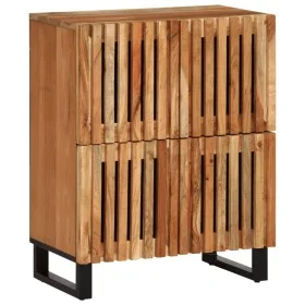 Aparador de madera maciza acacia 60x34x75 cm de , Taquillas y armarios de almacenamiento - Ref: Foro24-377565, Precio: 140,42...
