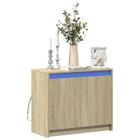 Aparador con LED madera de ingeniería roble Sonoma 72x34x61 cm de , Aparadores - Ref: Foro24-852175, Precio: 64,06 €, Descuen...