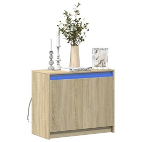 Aparador con LED madera de ingeniería roble Sonoma 72x34x61 cm de , Aparadores - Ref: Foro24-852175, Precio: 64,89 €, Descuen...
