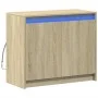 Aparador con LED madera de ingeniería roble Sonoma 72x34x61 cm de , Aparadores - Ref: Foro24-852175, Precio: 64,06 €, Descuen...