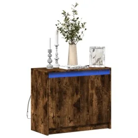 Aparador con LED madera ingeniería roble ahumado 72x34x61 cm de , Aparadores - Ref: Foro24-852177, Precio: 67,80 €, Descuento: %