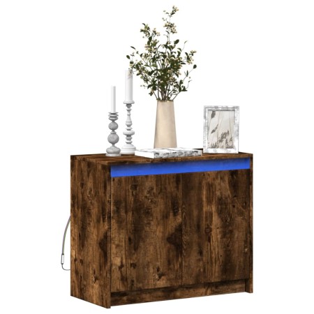 Aparador con LED madera ingeniería roble ahumado 72x34x61 cm de , Aparadores - Ref: Foro24-852177, Precio: 68,72 €, Descuento: %