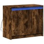 Aparador con LED madera ingeniería roble ahumado 72x34x61 cm de , Aparadores - Ref: Foro24-852177, Precio: 68,72 €, Descuento: %