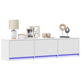 Mueble de TV con LED madera de ingeniería blanco 165x34x40 cm de , Muebles TV - Ref: Foro24-852250, Precio: 106,30 €, Descuen...