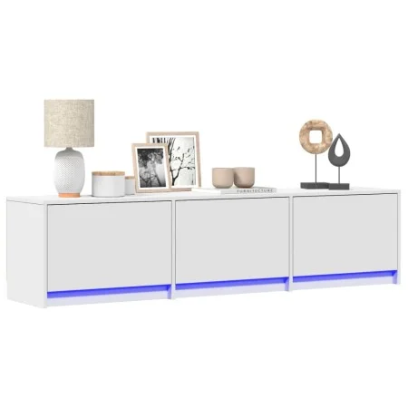 Mueble de TV con LED madera de ingeniería blanco 165x34x40 cm de , Muebles TV - Ref: Foro24-852250, Precio: 106,30 €, Descuen...