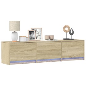 Mueble de TV LED madera de ingeniería roble Sonoma 165x34x40 cm de , Muebles TV - Ref: Foro24-852252, Precio: 85,79 €, Descue...