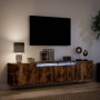 Mueble de TV de pared con luz LED roble ahumado 180x31x39,5 cm de , Muebles TV - Ref: Foro24-3307958, Precio: 133,46 €, Descu...