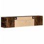 Mueble de TV de pared con luz LED roble ahumado 180x31x39,5 cm de , Muebles TV - Ref: Foro24-3307958, Precio: 133,46 €, Descu...