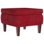Taburete con patas de madera terciopelo rojo tinto de , Taburetes y sillas plegables - Ref: Foro24-329462, Precio: 86,64 €, D...