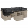 Set de sofás de jardín 7 pzas con cojines ratán PE gris claro de , Conjuntos de jardín - Ref: Foro24-3274662, Precio: 508,78 ...