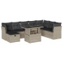 Set muebles jardín 9 pzas y cojines ratán sintético gris claro de , Conjuntos de jardín - Ref: Foro24-3274712, Precio: 651,06...