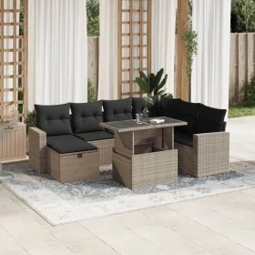 Set de sofás de jardín 8 pzas y cojines ratán sintético gris de , Conjuntos de jardín - Ref: Foro24-3274842, Precio: 590,82 €...