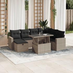 Set de sofás de jardín 8 pzas y cojines ratán sintético gris de , Conjuntos de jardín - Ref: Foro24-3274842, Precio: 589,96 €...