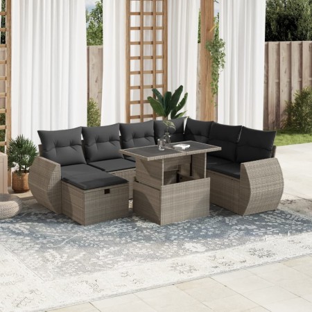 Set de sofás de jardín 8 pzas y cojines ratán sintético gris de , Conjuntos de jardín - Ref: Foro24-3275162, Precio: 613,30 €...