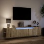 Mueble de TV de pared con luz LED roble Sonoma 180x31x39,5 cm de , Muebles TV - Ref: Foro24-3307956, Precio: 109,11 €, Descue...