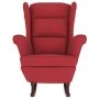 Sillón mecedora patas madera y taburete terciopelo rojo vino de , Mecedoras - Ref: Foro24-3121235, Precio: 317,76 €, Descuent...