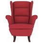 Sillón mecedora patas madera y taburete terciopelo rojo vino de , Mecedoras - Ref: Foro24-3121235, Precio: 322,55 €, Descuent...