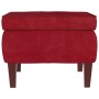Sillón mecedora patas madera y taburete terciopelo rojo vino de , Mecedoras - Ref: Foro24-3121235, Precio: 322,55 €, Descuent...