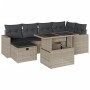 Set de sofás de jardín 7 pzas con cojines ratán PE gris claro de , Conjuntos de jardín - Ref: Foro24-3274822, Precio: 501,90 ...