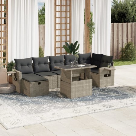 Set de sofás de jardín 8 pzas y cojines ratán sintético gris de , Conjuntos de jardín - Ref: Foro24-3274992, Precio: 595,03 €...