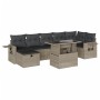 Set de sofás de jardín 8 pzas y cojines ratán sintético gris de , Conjuntos de jardín - Ref: Foro24-3274992, Precio: 595,03 €...