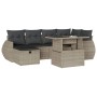 Set de sofás de jardín 7 pzas con cojines ratán PE gris claro de , Conjuntos de jardín - Ref: Foro24-3275142, Precio: 524,12 ...
