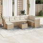 Set de sofás de jardín 9 pzas con cojines ratán sintético beige en Conjuntos de jardín | Comprar online en Foru.es
