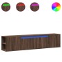Mueble de TV de pared con luz LED marrón roble 180x31x39,5 cm de , Muebles TV - Ref: Foro24-3307960, Precio: 159,90 €, Descue...