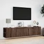 Mueble de TV de pared con luz LED marrón roble 180x31x39,5 cm de , Muebles TV - Ref: Foro24-3307960, Precio: 157,11 €, Descue...