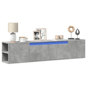 Mueble de TV de pared con luz LED gris hormigón 180x31x39,5 cm de , Muebles TV - Ref: Foro24-3307957, Precio: 138,96 €, Descu...