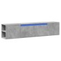 Mueble de TV de pared con luz LED gris hormigón 180x31x39,5 cm de , Muebles TV - Ref: Foro24-3307957, Precio: 138,96 €, Descu...