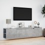 Mueble de TV de pared con luz LED gris hormigón 180x31x39,5 cm de , Muebles TV - Ref: Foro24-3307957, Precio: 138,96 €, Descu...