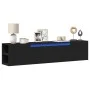 Mueble de TV de pared con luz LED negro 180x31x39,5 cm de , Muebles TV - Ref: Foro24-3307955, Precio: 147,43 €, Descuento: %