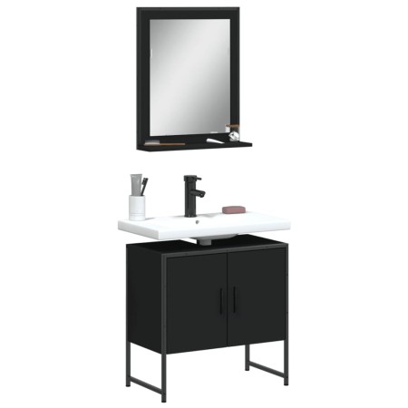 Juego de muebles de baño 2 pzas madera de ingeniería negro de , Muebles de baño - Ref: Foro24-3214334, Precio: 84,95 €, Descu...