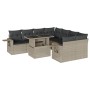 Set muebles jardín 9 pzas y cojines ratán sintético gris claro de , Conjuntos de jardín - Ref: Foro24-3267802, Precio: 674,20...