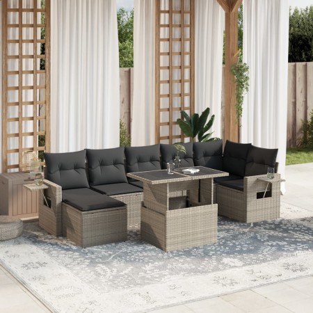 Set de sofás de jardín 8 pzas y cojines ratán sintético gris de , Conjuntos de jardín - Ref: Foro24-3268062, Precio: 589,61 €...