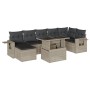 Set de sofás de jardín 8 pzas y cojines ratán sintético gris de , Conjuntos de jardín - Ref: Foro24-3268062, Precio: 589,61 €...