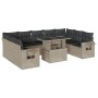 Set sofás jardín 10 pzas con cojines ratán sintético gris claro de , Conjuntos de jardín - Ref: Foro24-3268112, Precio: 725,1...