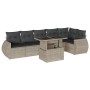 Set de sofás de jardín 7 pzas con cojines ratán PE gris claro de , Conjuntos de jardín - Ref: Foro24-3268552, Precio: 560,18 ...