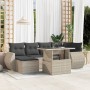 Set de sofás de jardín 7 pzas con cojines ratán PE gris claro de , Conjuntos de jardín - Ref: Foro24-3268682, Precio: 528,59 ...