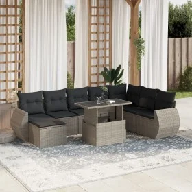 Set garden furniture 9 pcs. and cushions light gray synthetic rattan by , Garden sets - Ref: Foro24-3268732, Price: 675,93 €,...