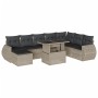 Set muebles jardín 9 pzas y cojines ratán sintético gris claro de , Conjuntos de jardín - Ref: Foro24-3268732, Precio: 661,42...