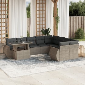 Set sofás jardín 10 pzas con cojines ratán sintético gris claro de , Conjuntos de jardín - Ref: Foro24-3268772, Precio: 799,5...
