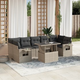 Set de sofás de jardín 8 pzas y cojines ratán sintético gris de , Conjuntos de jardín - Ref: Foro24-3267782, Precio: 626,85 €...