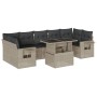 Set de sofás de jardín 8 pzas y cojines ratán sintético gris de , Conjuntos de jardín - Ref: Foro24-3267782, Precio: 626,85 €...