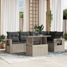 Gartensofa 6-teilig und Kissen synthetisches Rattan grau von , Gartensets - Ref: Foro24-3267892, Preis: 475,23 €, Rabatt: %